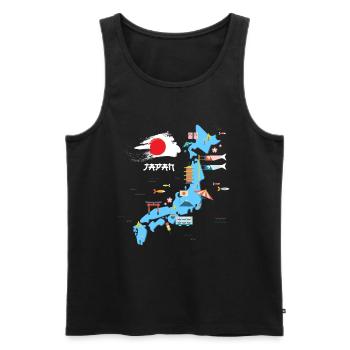Japan - Männer Premium Bio Tank Top - Schwarz - Vorne - AI Model Male 178 light (178cm)
