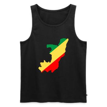 Kongo - Männer Premium Bio Tank Top - Schwarz - Vorne - AI Model Male 178 light (178cm)