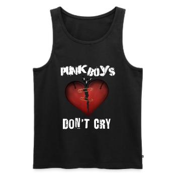 Punkboys Don’t Cry coeur cadeau - Débardeur bio Premium Homme - noir - Devant - AI Model Male 178 light (178cm)