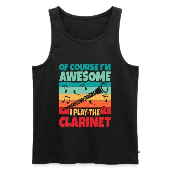 clarinet - Men's Premium Organic Tank Top - black - Front - AI Model Male 178 light (178cm)