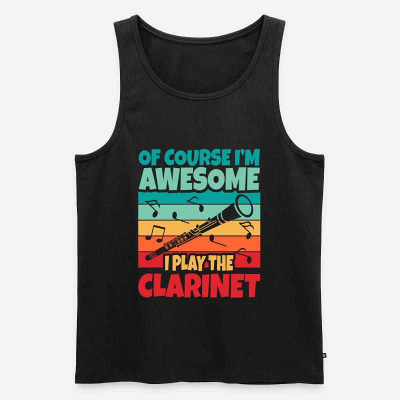 Klarinette - Männer Premium Bio Tank Top - Schwarz