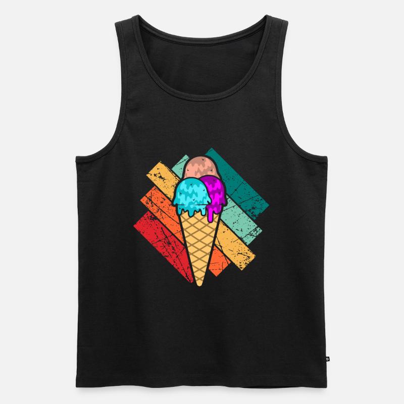 Eiscreme - Männer Premium Bio Tank Top - Schwarz