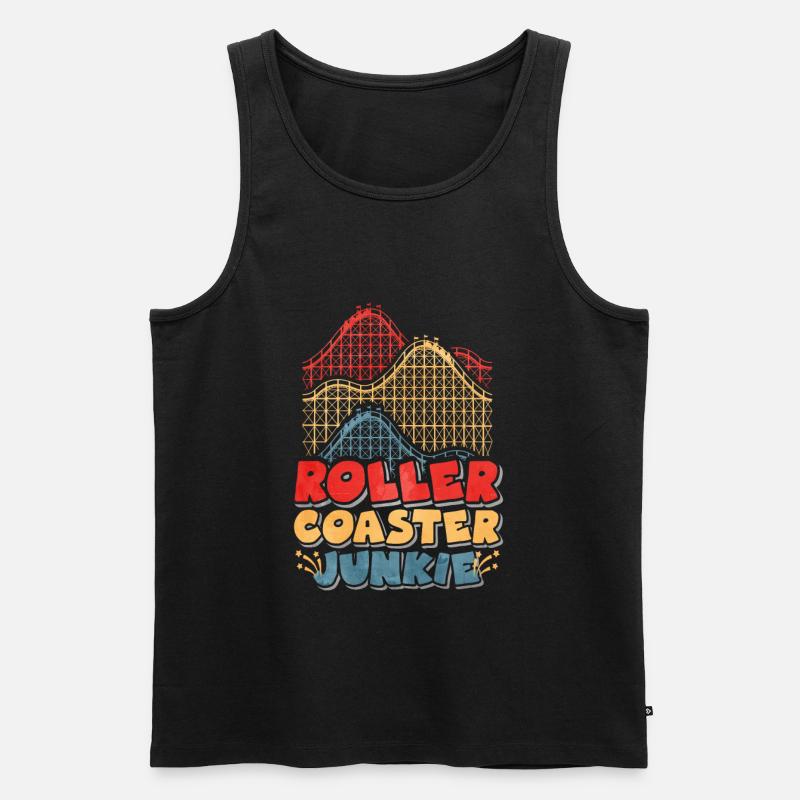 Achterbahn - Männer Premium Bio Tank Top - Schwarz