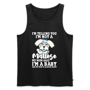 Malteser - Männer Premium Bio Tank Top - Schwarz - Vorne - AI Model Male 178 light (178cm)