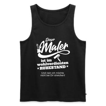 Maler Lackierer Rente Ruhestand Rentner Spruch - Männer Premium Bio Tank Top - Schwarz - Vorne - AI Model Male 178 light (178cm)
