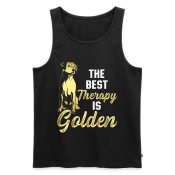 Golden Retriever - Männer Premium Bio Tank Top - Schwarz - Vorne - Michal (187cm)