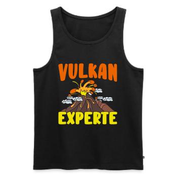 Vulkan - Männer Premium Bio Tank Top - Schwarz - Vorne - AI Model Male 178 light (178cm)