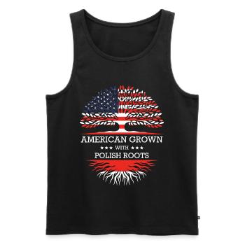 American Grown with Polish Roots USA Flag - Männer Premium Bio Tank Top - Schwarz - Vorne - Michal (187cm)