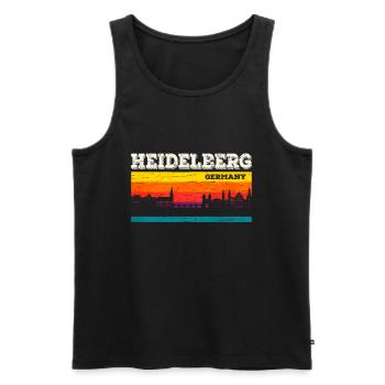 Heidelberg - Débardeur bio Premium Homme - noir - Devant - AI Model Male 178 light (178cm)