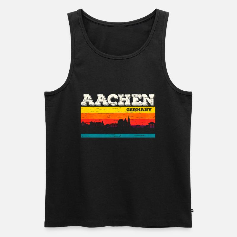 Aachen - Männer Premium Bio Tank Top - Schwarz