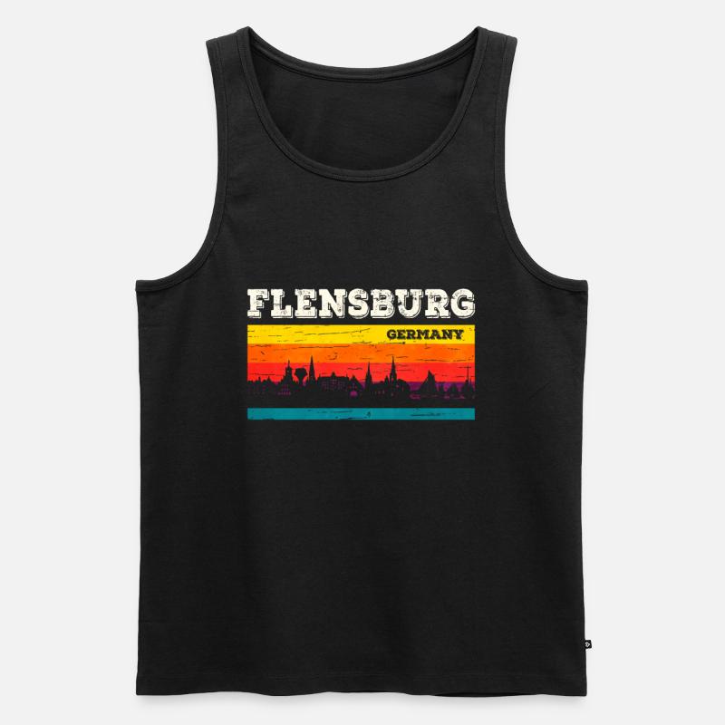 Flensburg - Männer Premium Bio Tank Top - Schwarz