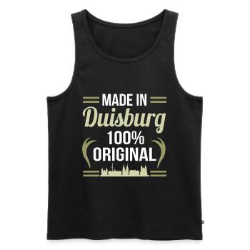 Duisburg - Männer Premium Bio Tank Top - Schwarz - Vorne - Michal (187cm)