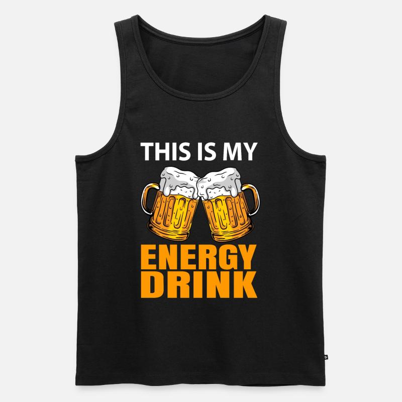 Bier Energy Drink Geschenk - Männer Premium Bio Tank Top - Schwarz