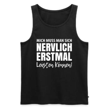 Lustiger Spruch - Männer Premium Bio Tank Top - Schwarz - Vorne - Michal (187cm)