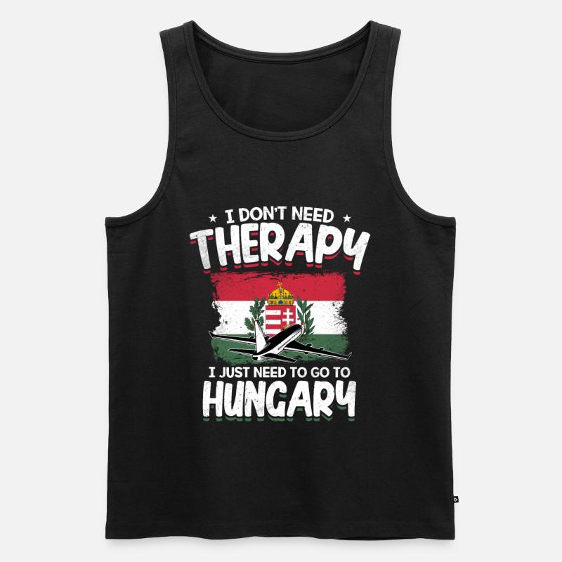 Ungarn - Männer Premium Bio Tank Top - Schwarz