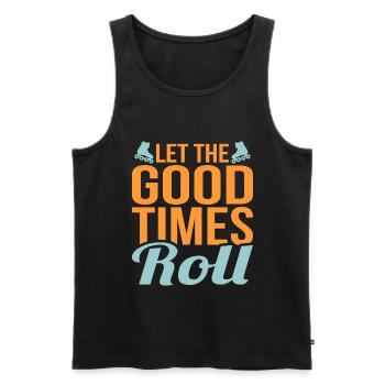 Inline skating - Men's Premium Organic Tank Top - black - Front - AI Model Male 178 light (178cm)