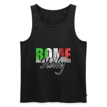 Rom - Männer Premium Bio Tank Top - Schwarz - Vorne - AI Model Male 178 light (178cm)