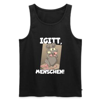Ratte Igitt Menschen Ich Hasse Menschen - Männer Premium Bio Tank Top - Schwarz - Vorne - Michal (187cm)