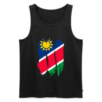 Namibia - Men's Premium Organic Tank Top - black - Front - Michal (187cm)