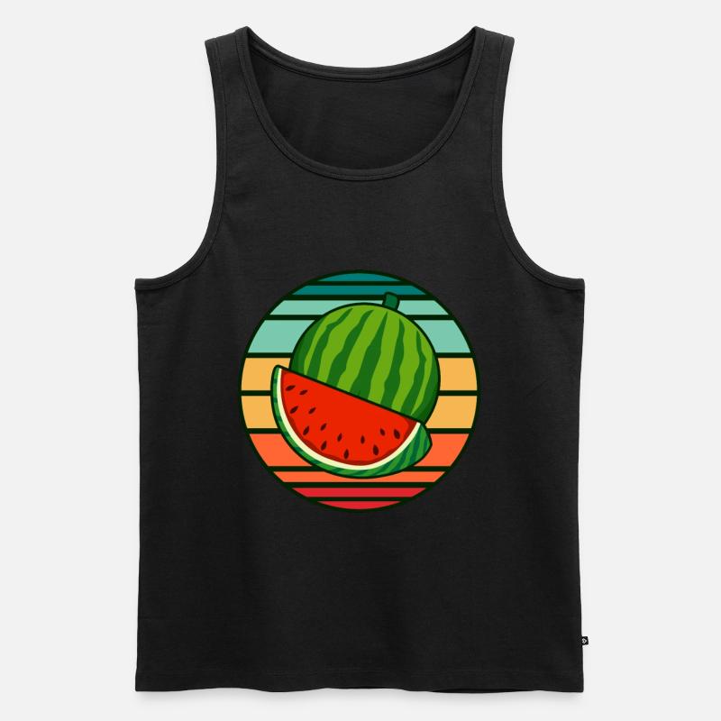 Wassermelone - Männer Premium Bio Tank Top - Schwarz