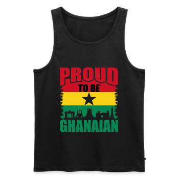 Ghana - Men's Premium Organic Tank Top - black - Front - AI Model Male 178 light (178cm)