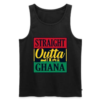Ghana - Men's Premium Organic Tank Top - black - Front - AI Model Male 178 light (178cm)