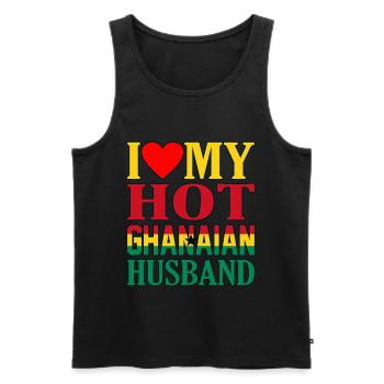 Ghana - Men's Premium Organic Tank Top - black - Front - AI Model Male 178 light (178cm)