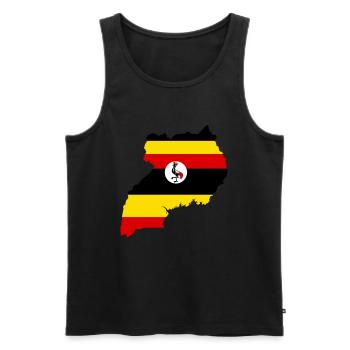 Uganda - Men's Premium Organic Tank Top - black - Front - Michal (187cm)