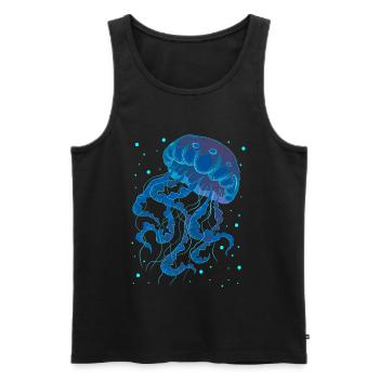 Qualle - Männer Premium Bio Tank Top - Schwarz - Vorne - AI Model Male 178 light (178cm)
