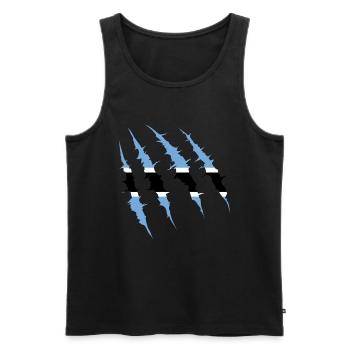 Botswana - Men's Premium Organic Tank Top - black - Front - AI Model Male 178 light (178cm)