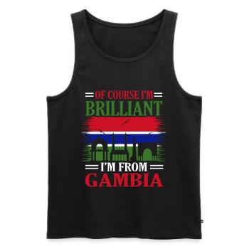 Gambie - Débardeur bio Premium Homme - noir - Devant - AI Model Male 178 light (178cm)