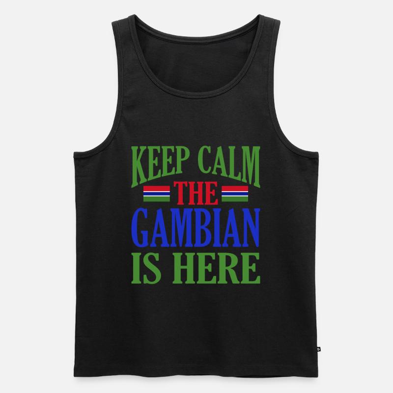 Gambia - Männer Premium Bio Tank Top - Schwarz