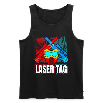 Laser Tag - Débardeur bio Premium Homme - noir - Devant - AI Model Male 178 light (178cm)