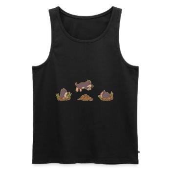 Mole Jumping - Men's Premium Organic Tank Top - black - Front - Michal (187cm)