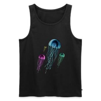 Qualle - Männer Premium Bio Tank Top - Schwarz - Vorne - AI Model Male 178 light (178cm)