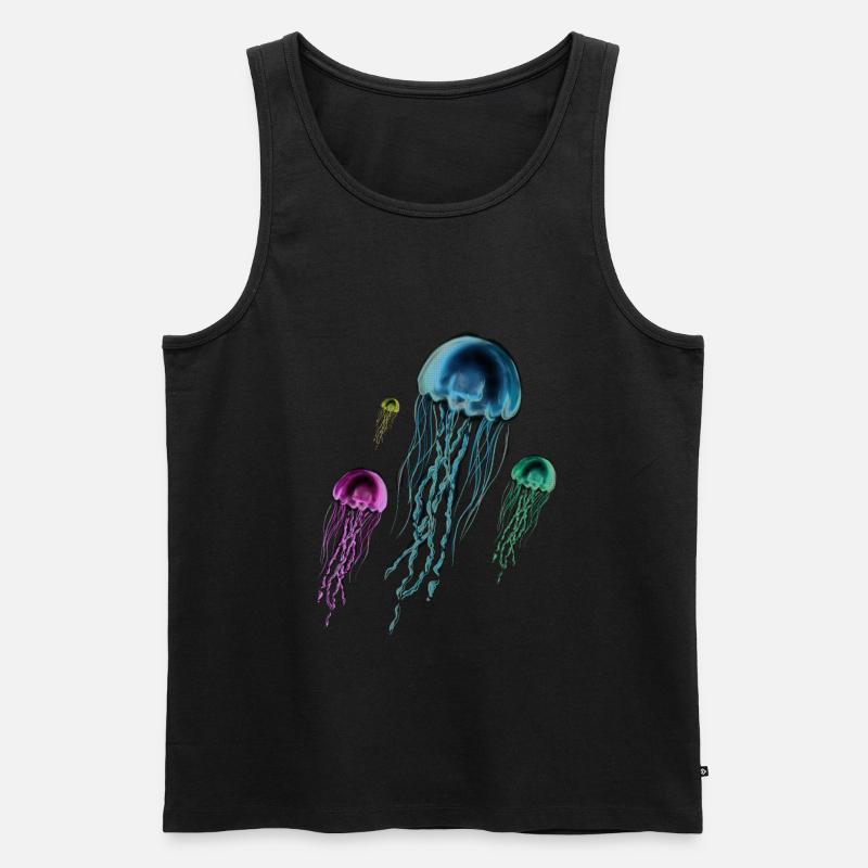 Qualle - Männer Premium Bio Tank Top - Schwarz