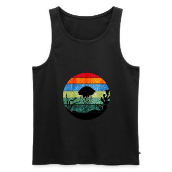 Qualle - Männer Premium Bio Tank Top - Schwarz - Vorne - AI Model Male 178 light (178cm)