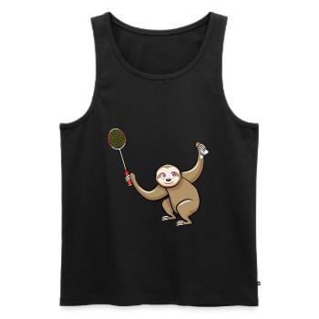 Lustiger Pickleball Badminton Federball - Männer Premium Bio Tank Top - Schwarz - Vorne - AI Model Male 178 light (178cm)