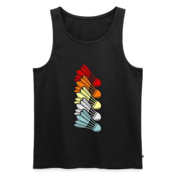 Lustiger Pickleball Badminton Federball - Männer Premium Bio Tank Top - Schwarz - Vorne - AI Model Male 178 light (178cm)