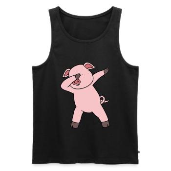 Dabing pig - Men's Premium Organic Tank Top - black - Front - Michal (187cm)