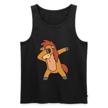 Horse - Men's Premium Organic Tank Top - black - Front - Michal (187cm)