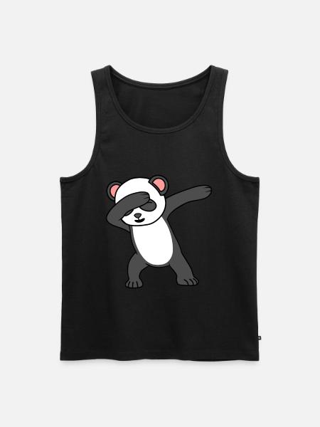 Panda - Men's Premium Organic Tank Top - black