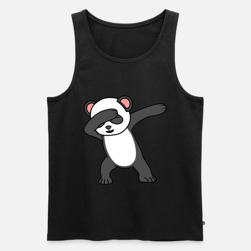 Panda - Männer Premium Bio Tank Top - Schwarz