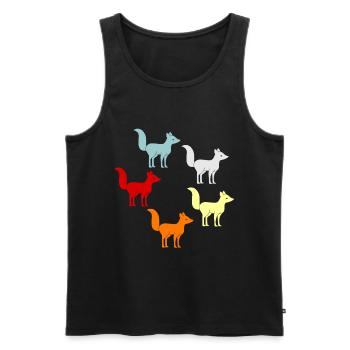 Fox - Men's Premium Organic Tank Top - black - Front - AI Model Male 178 light (178cm)