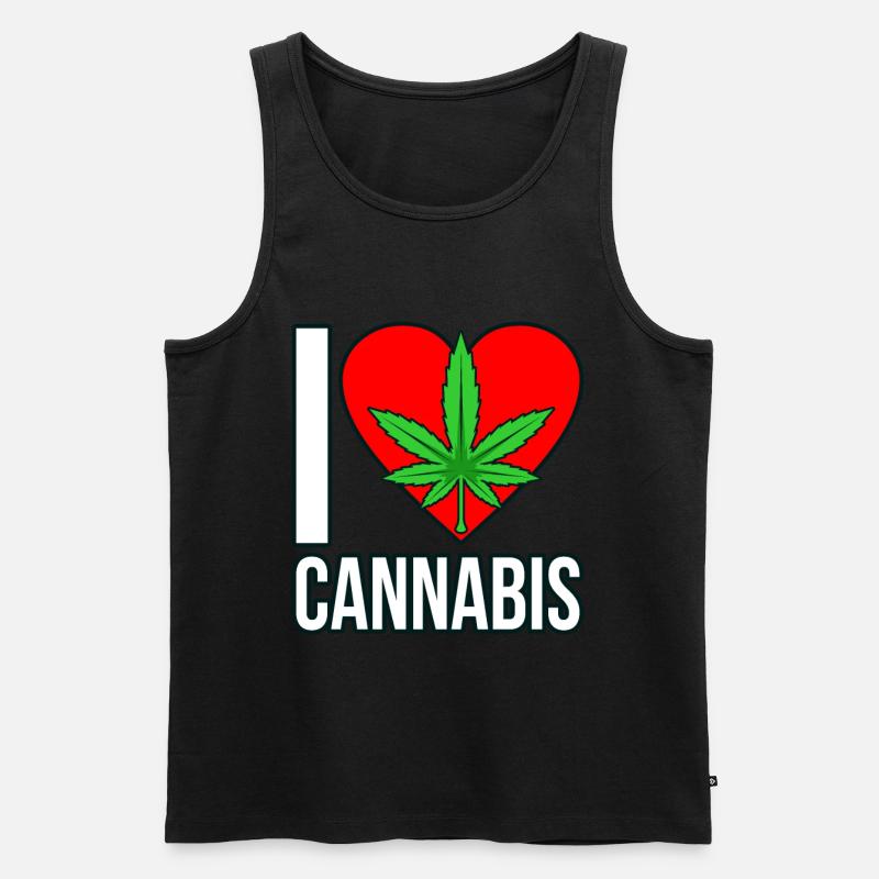 Cannabis - Männer Premium Bio Tank Top - Schwarz