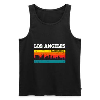 Los Angeles, California - Men's Premium Organic Tank Top - black - Front - Michal (187cm)
