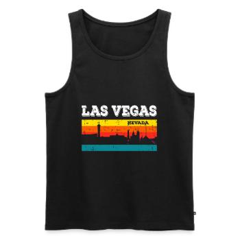 Las Vegas Nevada - Débardeur bio Premium Homme - noir - Devant - AI Model Male 178 light (178cm)