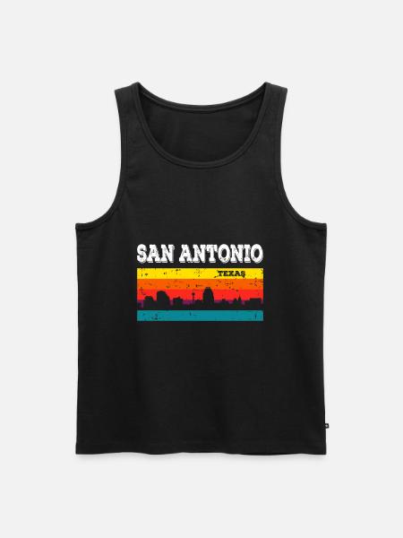 San Antonio Texas - Men's Premium Organic Tank Top - black