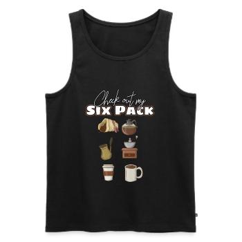 Kaffee - Männer Premium Bio Tank Top - Schwarz - Vorne - Michal (187cm)