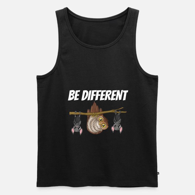 Eulenfledermaus - Männer Premium Bio Tank Top - Schwarz